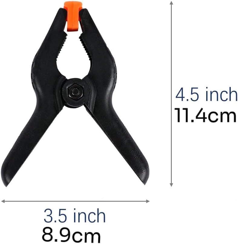 FRICHOM 10 PCS 4.5 inch Professional Plastic Large Spring Clamps Heavy Duty for Crafts or Plastic Clips and Backdrop Clips Clamps for Backdrop Stand,Photography, Home Improvement and so on… - Image 3